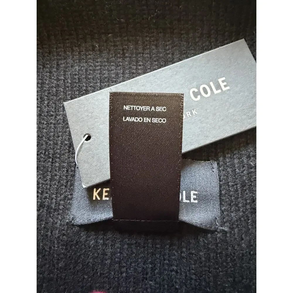 Kenneth Cole New York Black Wool Cashmere Scarf Men’s NWT Soft Knit Winter